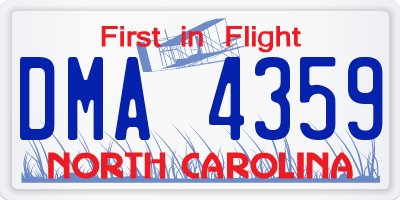 NC license plate DMA4359