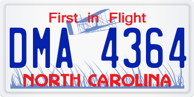 NC license plate DMA4364