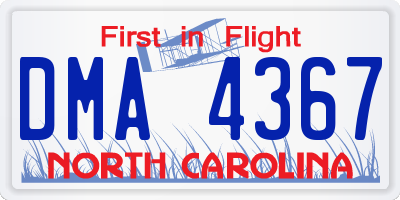 NC license plate DMA4367