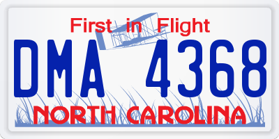 NC license plate DMA4368