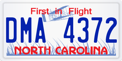 NC license plate DMA4372