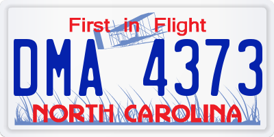 NC license plate DMA4373