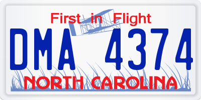 NC license plate DMA4374