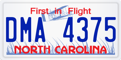 NC license plate DMA4375