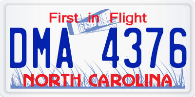 NC license plate DMA4376