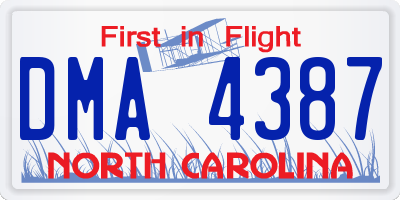 NC license plate DMA4387