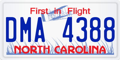 NC license plate DMA4388