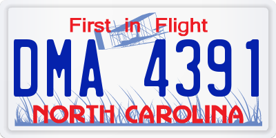 NC license plate DMA4391