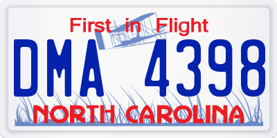 NC license plate DMA4398