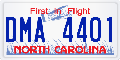 NC license plate DMA4401