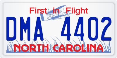 NC license plate DMA4402