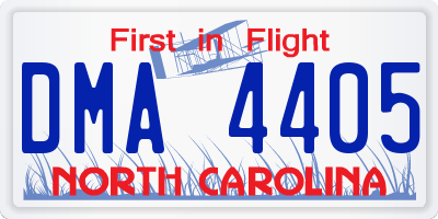 NC license plate DMA4405