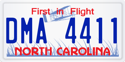 NC license plate DMA4411