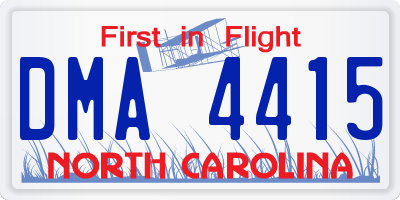 NC license plate DMA4415