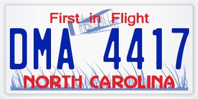 NC license plate DMA4417