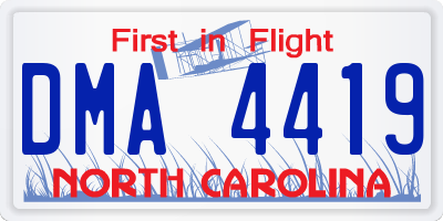 NC license plate DMA4419
