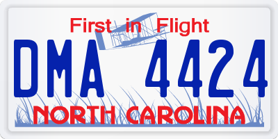 NC license plate DMA4424