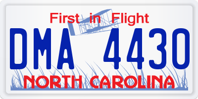 NC license plate DMA4430
