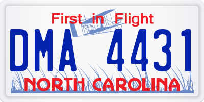 NC license plate DMA4431