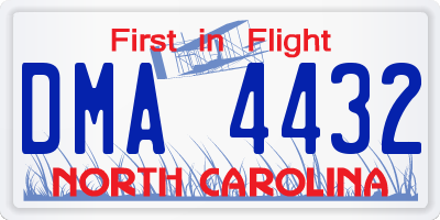 NC license plate DMA4432