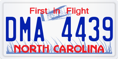 NC license plate DMA4439
