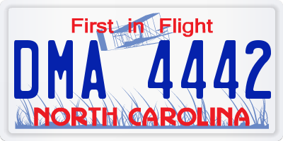 NC license plate DMA4442