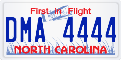 NC license plate DMA4444