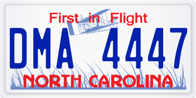 NC license plate DMA4447