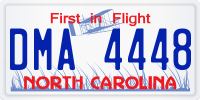 NC license plate DMA4448