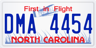 NC license plate DMA4454