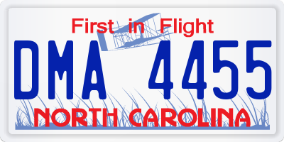 NC license plate DMA4455