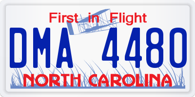 NC license plate DMA4480