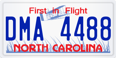 NC license plate DMA4488