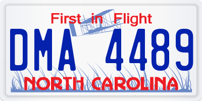 NC license plate DMA4489