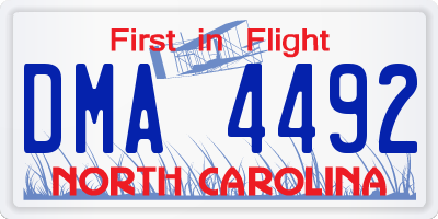 NC license plate DMA4492