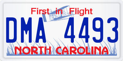 NC license plate DMA4493