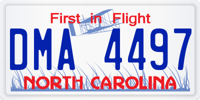 NC license plate DMA4497