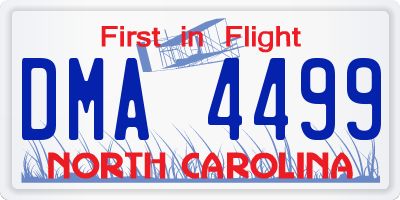 NC license plate DMA4499