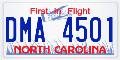 NC license plate DMA4501