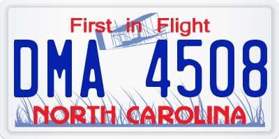 NC license plate DMA4508