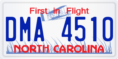 NC license plate DMA4510
