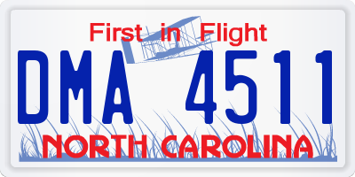 NC license plate DMA4511
