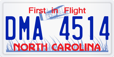 NC license plate DMA4514