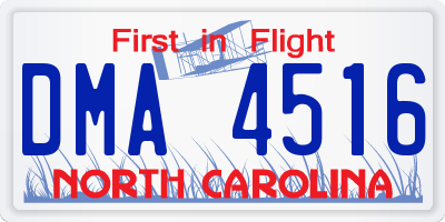 NC license plate DMA4516