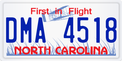 NC license plate DMA4518