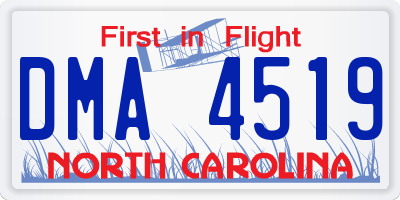 NC license plate DMA4519