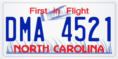 NC license plate DMA4521