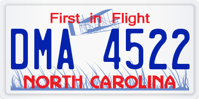NC license plate DMA4522