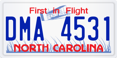 NC license plate DMA4531