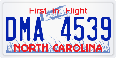 NC license plate DMA4539